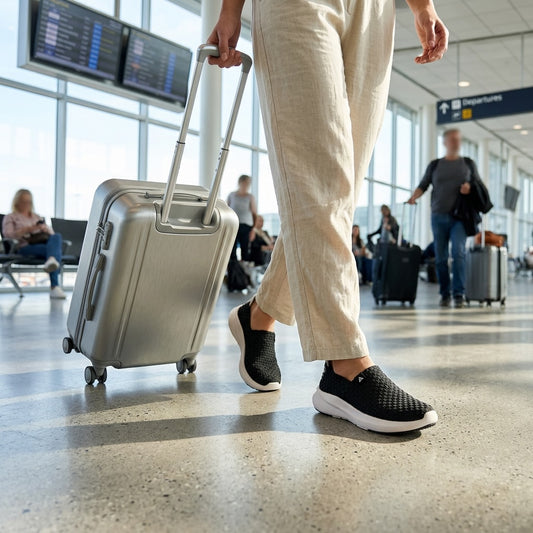 Travel Slip-On — Ultralight Woven Shoe in Black