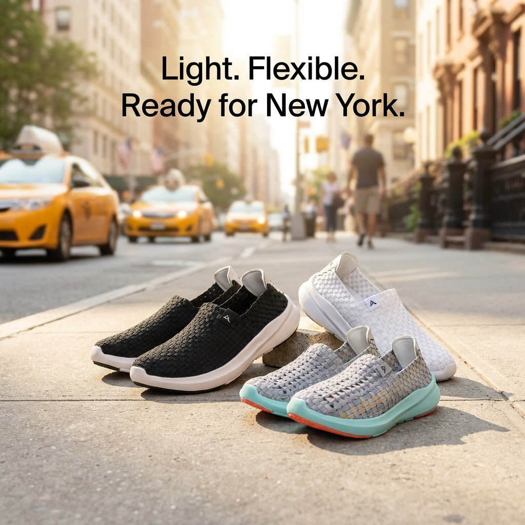 Travel Slip-On — Ultralight Woven Shoe in White