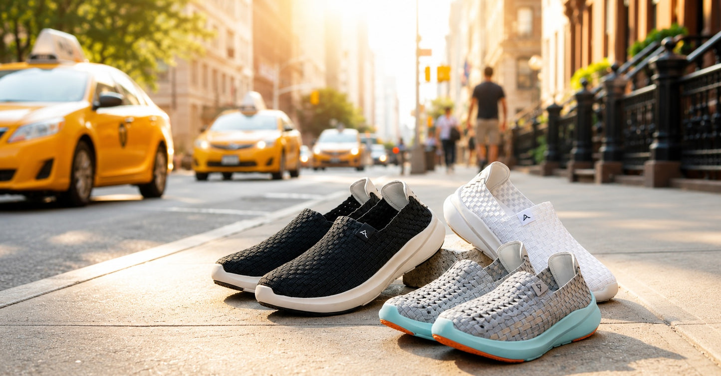 Travel Slip-On — Ultralight Woven Shoe in Black